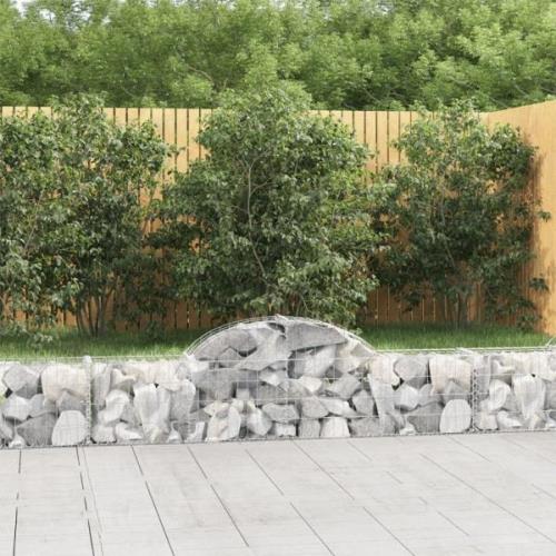 vidaXL Gabion bågformad 7 st 200x30x40/60 cm galvaniserat järn