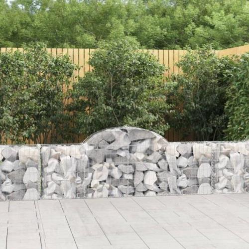 vidaXL Gabion bågformad 3 st 200x30x60/80 cm galvaniserat järn