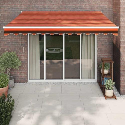 vidaXL Markis infällbar orange och brun 3,5x2,5 m tyg&aluminium