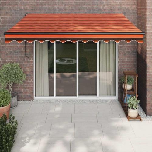 vidaXL Markis infällbar orange och brun 3,5x2,5 m tyg&aluminium