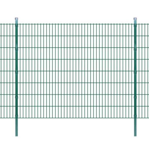 vidaXL 2D Stängselpaneler och Stolpar? 2008x1630 mm 4 m Grön