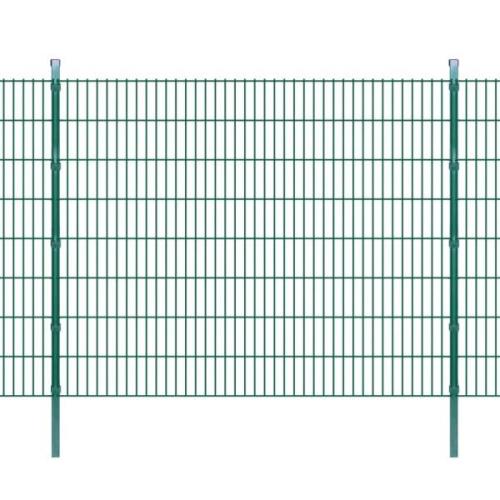 vidaXL 2D Stängselpaneler och Stolpar 2008x1630 mm 8 m Grön