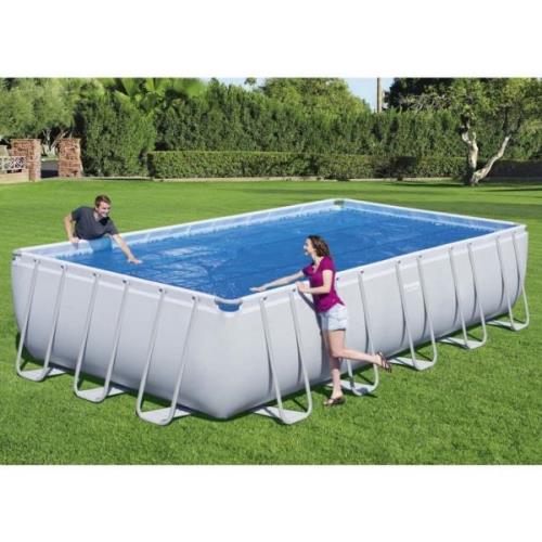 Bestway Poolöverdrag Flowclear rektangulär 703x336 cm blå