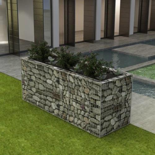 vidaXL Planteringsgabion upphöjd stål 270x90x100 cm