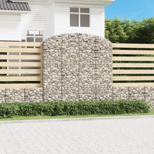 vidaXL Gabion bågformad 200x30x200/220 cm galvaniserat järn