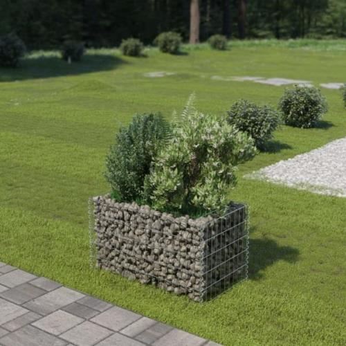 vidaXL Planteringsgabion upphöjd galvaniserat stål 90x50x50 cm