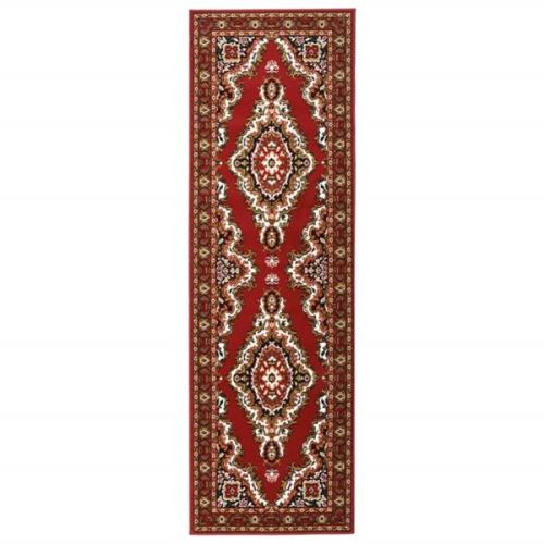 vidaXL Gångmatta röd orientalisk BCF 100x350 cm