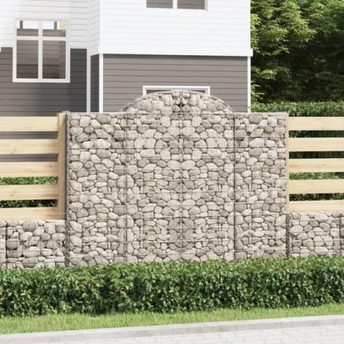 vidaXL Gabion bågformad 7 st 200x30x160/180 cm galvaniserat järn