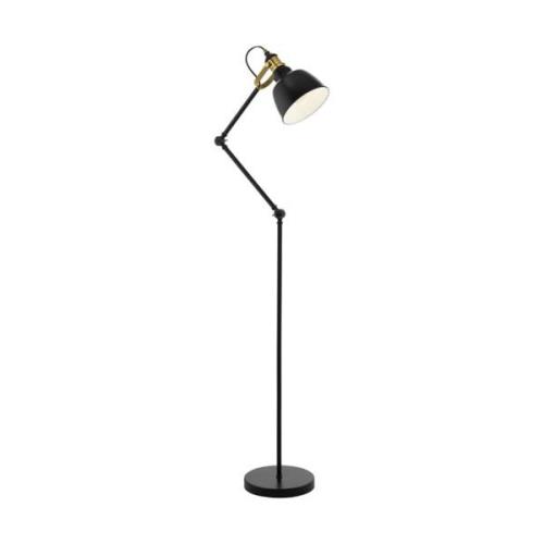 EGLO Golvlampa THORNFORD svart och brons 49524