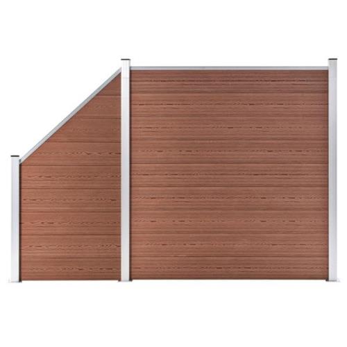 vidaXL WPC-staketpanel 1 fyrkantig + 1 vinklad 273x186 cm brun