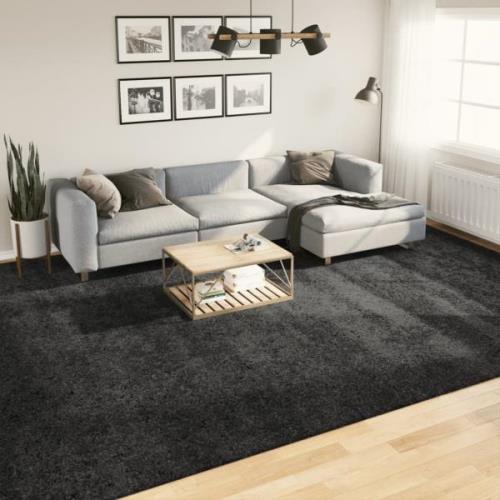 vidaXL Ryamatta PAMPLONA lång lugg modern antracit 300x400 cm