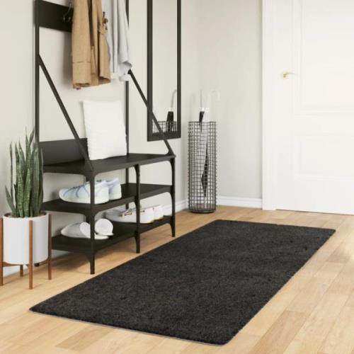 vidaXL Ryamatta PAMPLONA lång lugg modern antracit 80x200 cm