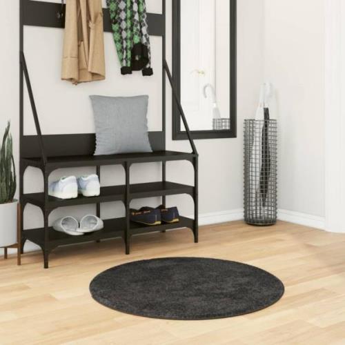 vidaXL Ryamatta PAMPLONA lång lugg modern antracit Ø 80 cm