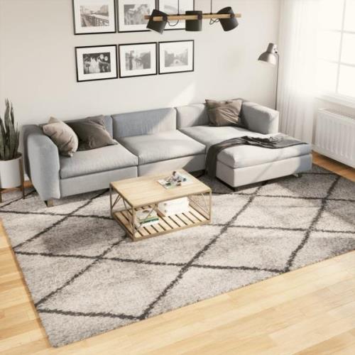 vidaXL Ryamatta PAMPLONA lång lugg modern beige & antracit 240x340 cm