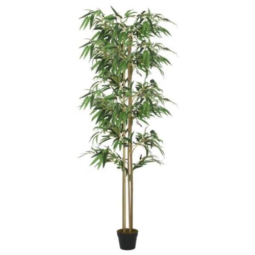 vidaXL Konstväxt bambu 1216 blad 180 cm grön