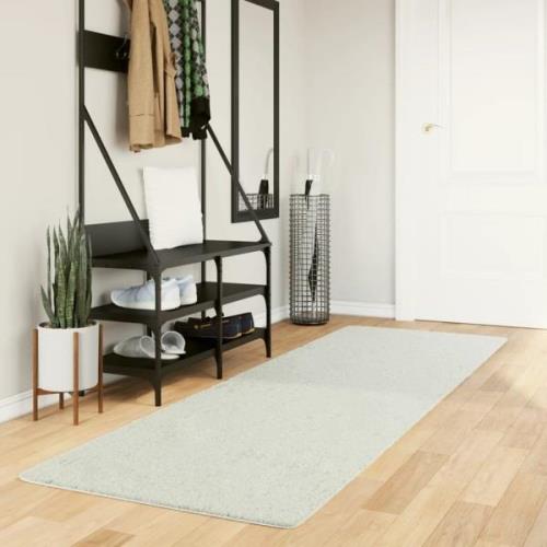 vidaXL Matta OVIEDO kort lugg gräddvit 80x250 cm