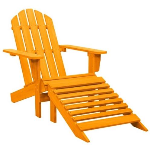 vidaXL Adirondackstol med fotpall massivt granträ orange