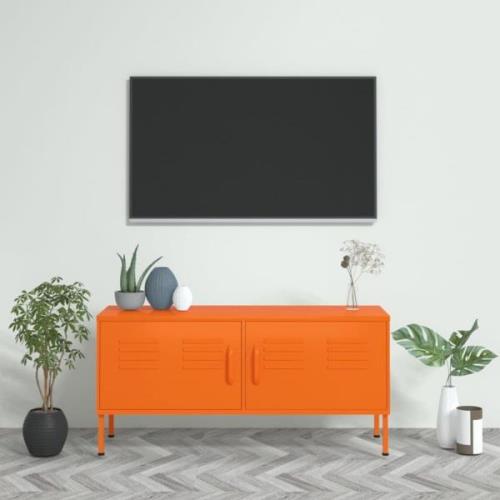 vidaXL Tv-bänk orange 105x35x50 cm stål
