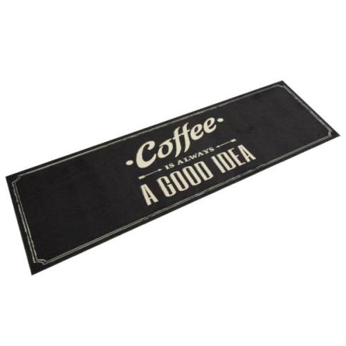 vidaXL Köksmatta maskintvättbar text Coffee 45x150 cm sammet