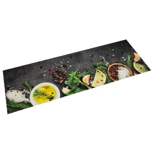 vidaXL Köksmatta maskintvättbar kryddor 45x150 cm sammet