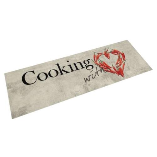 vidaXL Köksmatta maskintvättbar cooking peppar 45x150 cm sammet