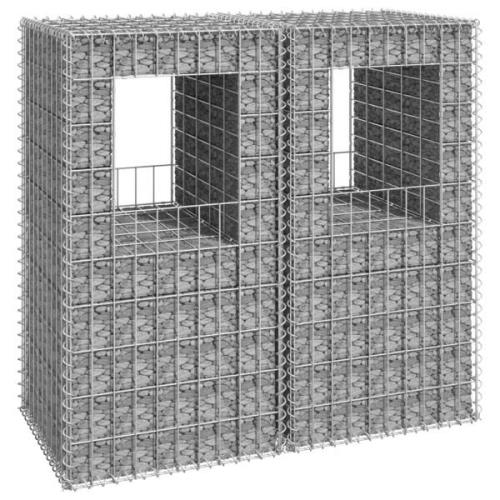 vidaXL Gabionkorgar 2 st stolpformade 50x50x100 cm järn