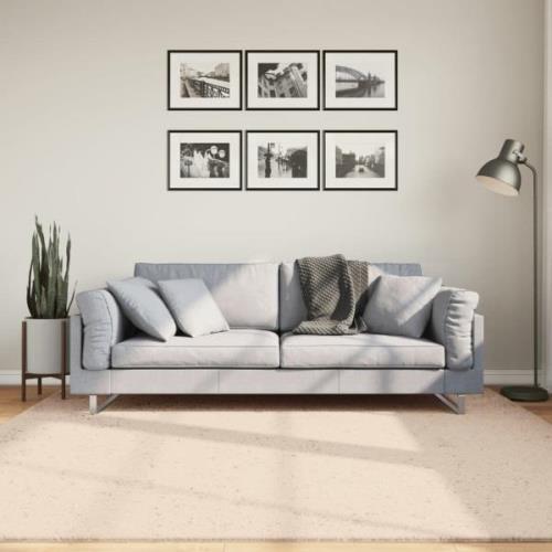 vidaXL Mjuk matta HUARTE med kort lugg tvättbar beige 200x200 cm