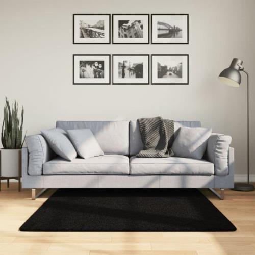 vidaXL Mjuk matta HUARTE med kort lugg tvättbar svart 120x120 cm