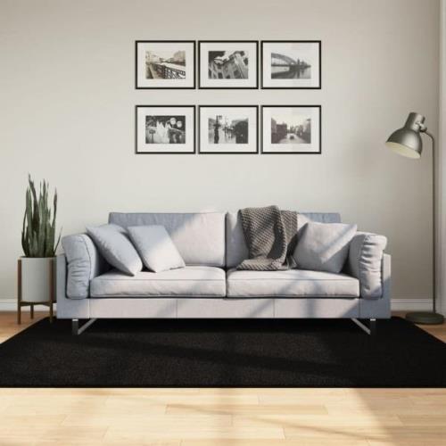 vidaXL Mjuk matta HUARTE med kort lugg tvättbar svart 140x200 cm