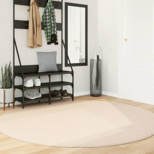 vidaXL Mjuk matta HUARTE med kort lugg tvättbar beige Ø 200 cm