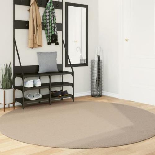 vidaXL Mjuk matta HUARTE med kort lugg tvättbar sandbeige Ø 200 cm