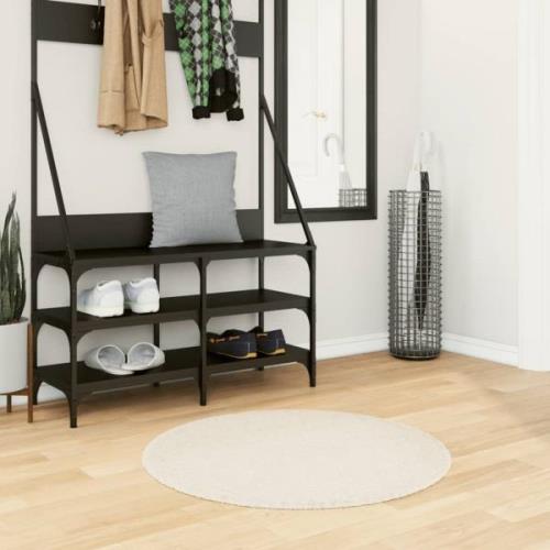 vidaXL Ryamatta PAMPLONA lång lugg modern gräddvit Ø 80 cm