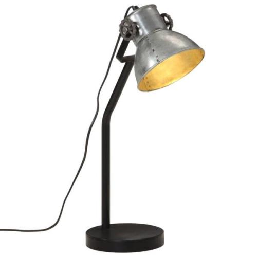 vidaXL Skrivbordslampa 25 W vintage silver 17x17x60 cm E27