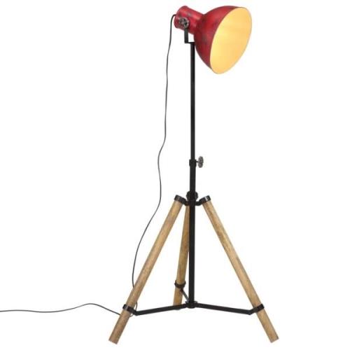 vidaXL Golvlampa 25 W nött röd 75x75x90-150 cm E27