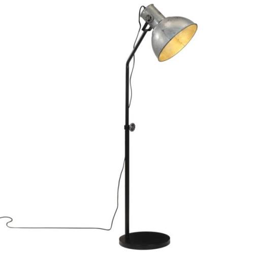 vidaXL Golvlampa 25 W vintage silver 30x30x90-150 cm E27