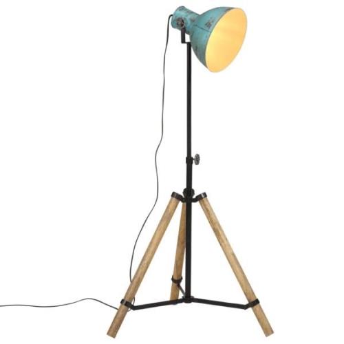 vidaXL Golvlampa 25 W nött blå 75x75x90-150 cm E27