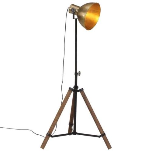 vidaXL Golvlampa 25 W antik mässing 75x75x90-150 cm E27