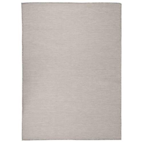 vidaXL Utomhusmatta plattvävd 200x280 cm taupe