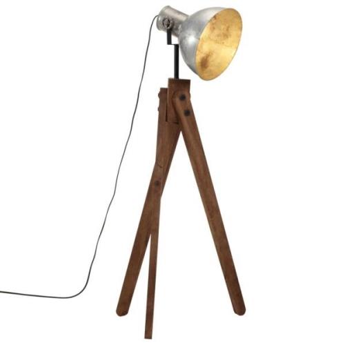 vidaXL Golvlampa 25 W vintage silver 45x45x120 cm E27