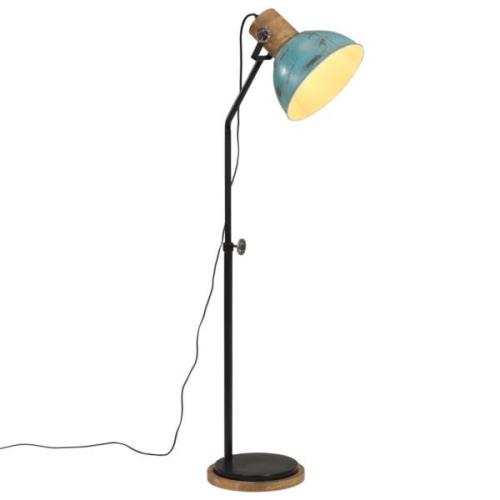 vidaXL Golvlampa 25 W nött blå 30x30x100-150 cm E27