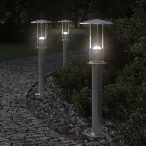 vidaXL Utomhusgolvlampa silver 60 cm rostfritt stål