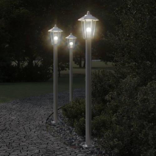 vidaXL Utomhusgolvlampa silver 120 cm rostfritt stål