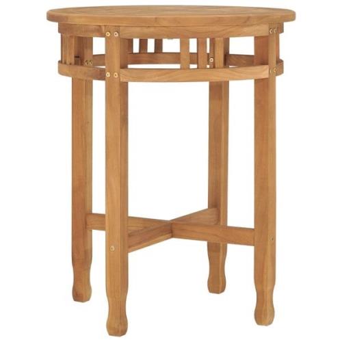 vidaXL Cafébord Ø60x60 cm massiv teak