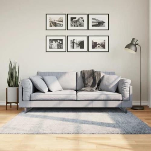 vidaXL Ryamatta PAMPLONA lång lugg modern blå 160x160 cm