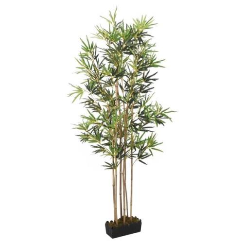 vidaXL Konstväxt bambu 828 blad 150 cm grön