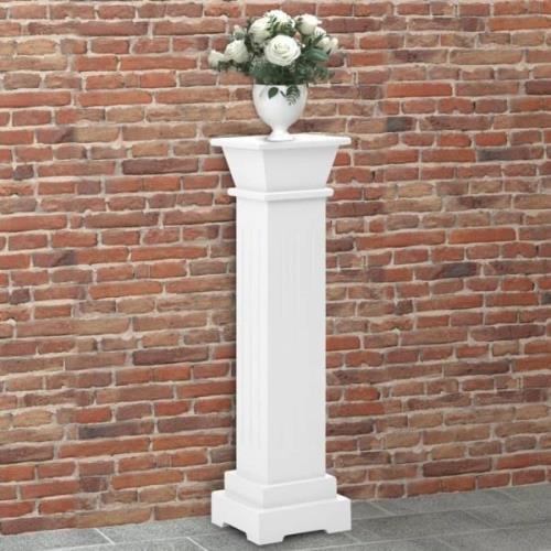 vidaXL Klassisk blompelare vit 17x17x66 cm MDF