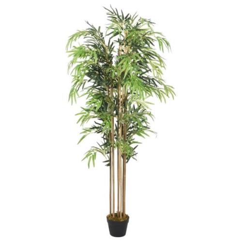 vidaXL Konstväxt bambu 730 blad 120 cm grön