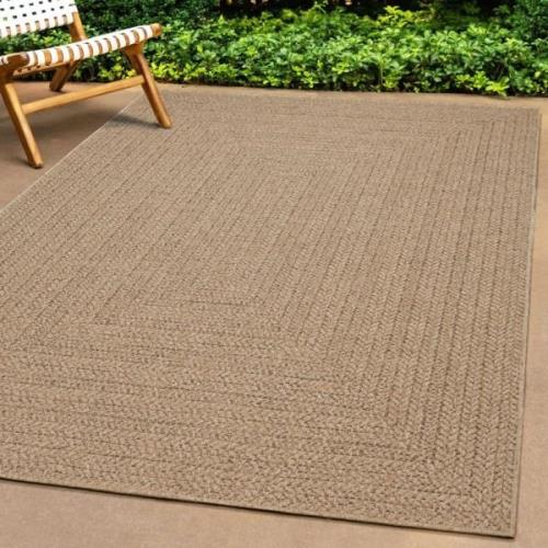 vidaXL Matta ZIZUR beige 200x200 cm jutelook inomhus och utomhus