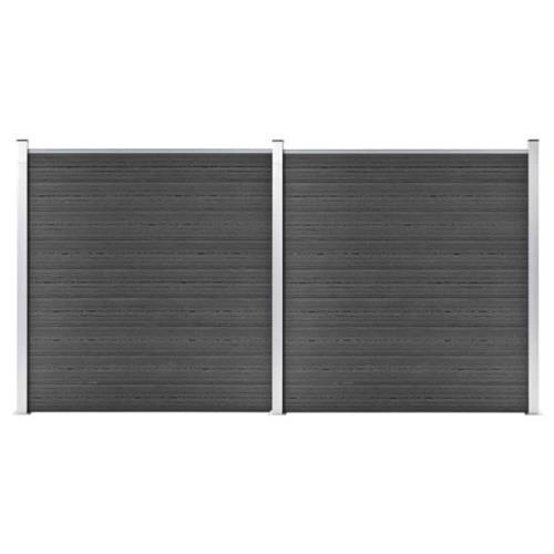 vidaXL Staketpanel WPC 353x186 cm svart