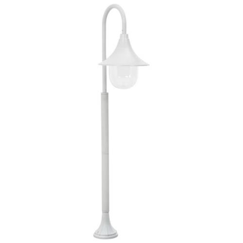 vidaXL Lyktstolpe för trädgård E27 120 cm aluminium vit